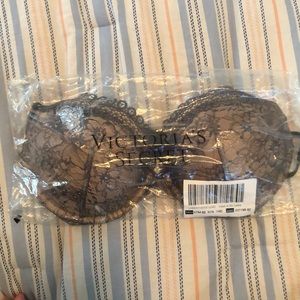 Victoria’s Secret black/taupe lace push-up bra